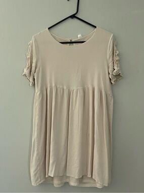 Love Cream Ruffle Sleeve Babydoll Tunic